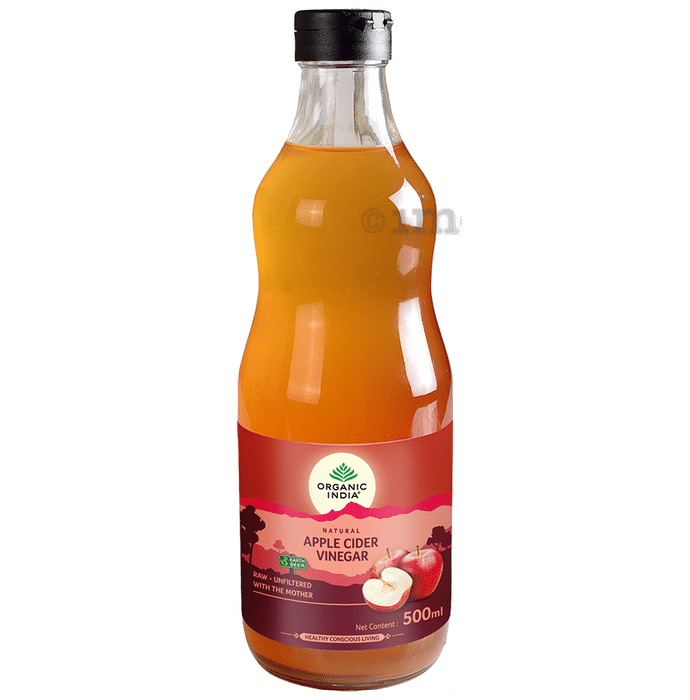 Organic India Natural Apple Cider Vinegar ACV | Raw-Unfiltered with the Mother