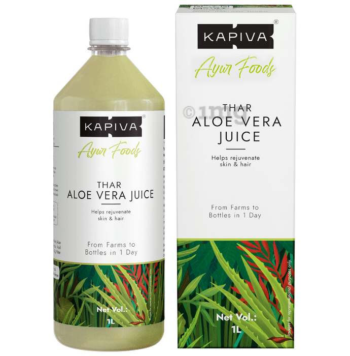 Kapiva Thar Aloe Vera Juice (with Pulp) | Rejuvenates Skin & Hair | No Added Sugar